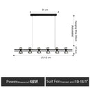 Axyaa Modern Glass Chandeliers Black/Gold Pendant Lights for Luxury Decor