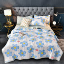 Axyaa Leaf Print Washed Cotton Quilt Air-conditioning Comforter Blanket Bedspread
