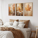 Rustic Autumn Leaf Art Prints by Axyaa - Vintage Still Life Nature Oil Painting ×