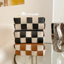 Axya Grid Leather Tissue Box - Home Decor for Table, Kitchen, Bedroom, Desktop