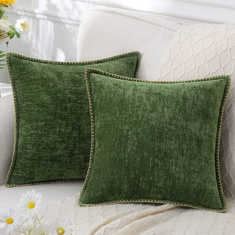 Axyaa Chenille Cushion Cover: Soft Luxury Decorative Pillow Case for Living Room