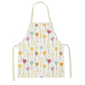 Axyaa Pink Tulip Kitchen Apron for Men and Women - Minimalist Floral Plant Design