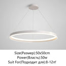 Axyaa Modern LED Round Chandelier for Home Indoor Lighting, Black/White, Living Room to Kitchen