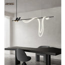 Axyaa Long Arc LED Chandelier Spotlight for Bar Desk - Nordic Designer Style