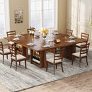Axyaa 63-Inch Industrial Wooden Dining Table with Storage Shelves for 6-8, Rectangular Kitchen Furniture