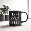 Axyaa Custom Logo Ceramic Coffee Mug 350ml - Black Branded Company Cup Gift