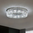 Axyaa Modern Gold Crystal LED Chandelier for Living Room Decor and Lighting