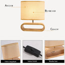 Axyaa Wooden Desk Lamp: Modern Minimalist Bedroom LED Lighting, Nordic Style Solid Wood