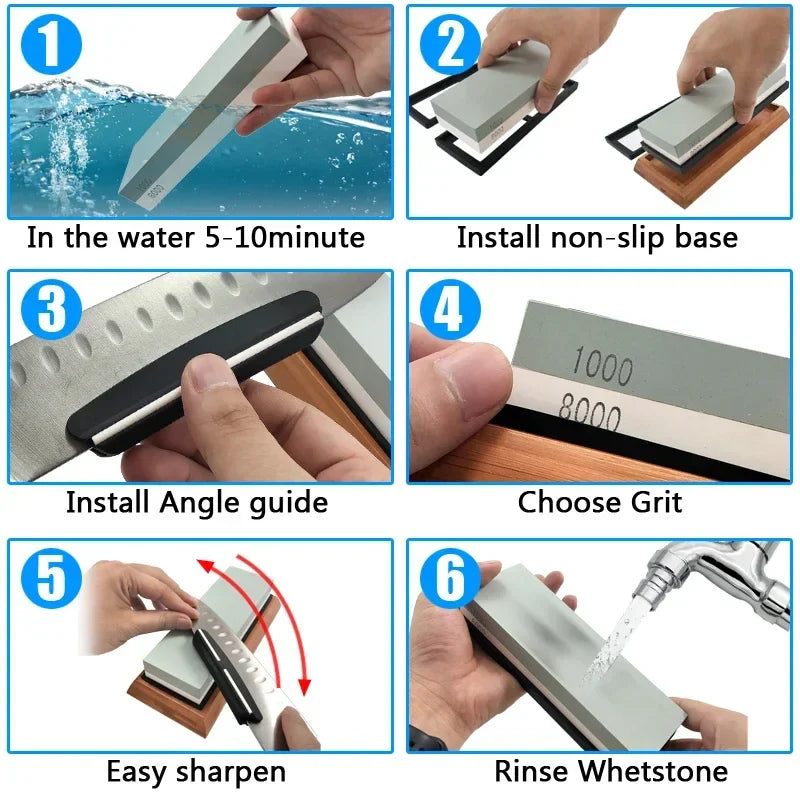 Axya Knife Sharpener Set - Professional Whetstone Grinding Stones for Sharpening