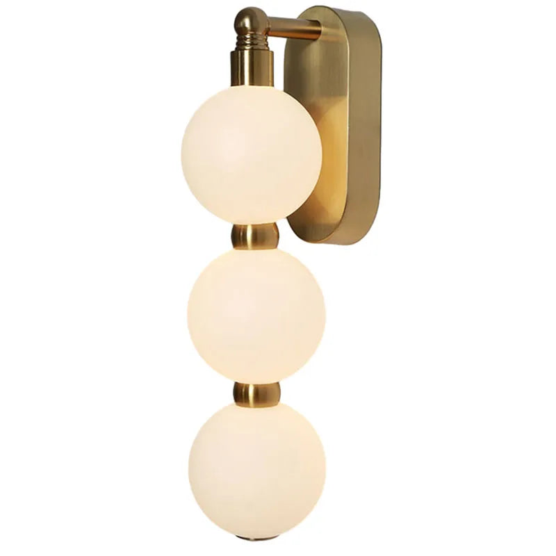 White Acrylic Ball Wall Lights Gold Metal Dimmable for Parlor Bedroom Stairs Aisle - Axyaa