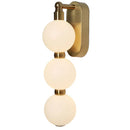 White Acrylic Ball Wall Lights with Dimmable Gold Metal Finish by Axyaa