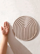 Axyaa Natural Wood Water Ripples Wall Art - Boho Living Room Accent