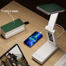 Axyaa Foldable Desk Lamp with Clock USB Charging, Rechargeable LED Reading Light
