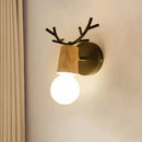 Axyaa Modern Antlers Deer Head Wall Light for Children's Room and Bedroom Decor