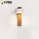 Axyaa Wabi Sabi Yellow Travertine Wall Lamp with Pull Chain Switch