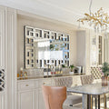 Axyaa Silver Polished Hollow-out Wall Mirror for Home and Hotel