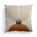 Axyaa Nordic Orange Geometric Flower Print Throw Pillow Cover for Home and Office