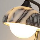 Axyaa Marble Stone LED Wall Sconce, Rotatable Switch, White Glass, Carbon Steel