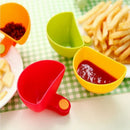 Axyaa Condiment Bowls - Set of 4 Dip Clip Sauce Dishes for Kitchen Gadget