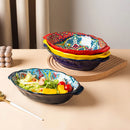 Axyaa 9" Ceramic Egg Baking Pan & Pasta Plate Set