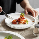 Axyaa Ceramic White Steak Plate Spaghetti Set - High-Value Club Tableware