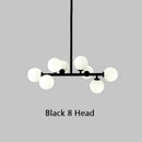 Axyaa Nordic Glass Ball Chandelier with LED for Kitchen and Living Room