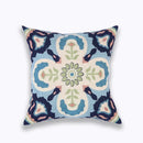 Axyaa Blue Floral Mandala Leaves Wave Cushion Cover 45x45cm
