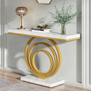 Axyaa Gold Entryway Console Table 41-Inch: Modern Narrow Long Accent Table