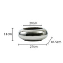 Axyaa Ceramic Circular Vase Minimalist Desk Decor Aesthetic Floral Flower Arrangement