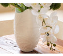 Axyaa White French Relief Vase: Elegant Home Decor for Living Room and Foyer