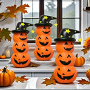 Axyaa Inflatable Smiling Face Pumpkin with Water-Filled Base - Halloween Decor