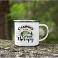 Axyaa Mountain Handle Camping Mug - Adventure Begin Enamel Cup for Camper Lovers