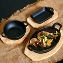 Axya Cast Iron Steak Plate: Non-Stick Round BBQ Tray for Special Dishes