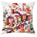 Axyaa Gingerbread Man Candy House LED Pillowcase - Christmas Home Decorating Gift