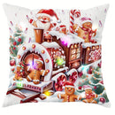 Axyaa Gingerbread Man Candy House LED Pillowcase - Christmas Home Decorating Gift