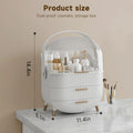 Axyaa Clear Lid Cosmetic Storage Box with 2 Drawers - Large Capacity Skincare Organizer