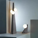 Axyaa Modern Black Metal Floor Lamp with White Glass Ball LED Table Lamps