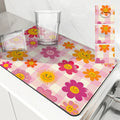 Axyaa Sunflower Anti-slip Draining Mat - Quick Dry Kitchen & Bathroom Absorbent Pad