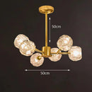 Axyaa Crystal Sphere Chandelier: Adjustable Metal Molecular Ceiling Light for Luxury Ambience