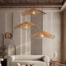 Axyaa Rattan Chandelier: Japanese Style Hanging Lamp for Dining, Hotel, Loft