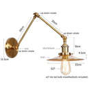 Axyaa Vintage Industrial Style Wall Sconce Lamp, Long Arm Adjustable LED, Pull Chain Switch