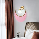 Axyaa Nordic Designer Pink Glass Ball Tassel Wall Sconces LED Fixtures