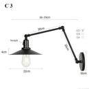 Axyaa Retro Black Wall Lamp with Switch for Living Room and Corridor