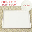 Axyaa Melamine European Rectangle Plate Set Glossy Wood Grain Finish