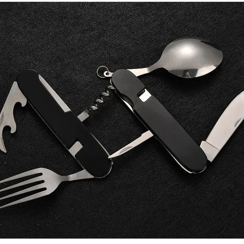 Axyaa 4-in-1 Stainless Steel Camping Utensils Set