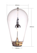 Axyaa Clear Glass Designer Floor Lamp with Adjustable Lampshade