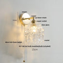 Axyaa Rotatable Clear Glass LED Wall Lamp with Pull Chain Switch