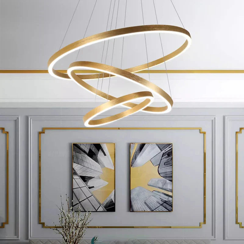 Axyaa Stainless Steel LED Chandelier for Nordic Home Decor