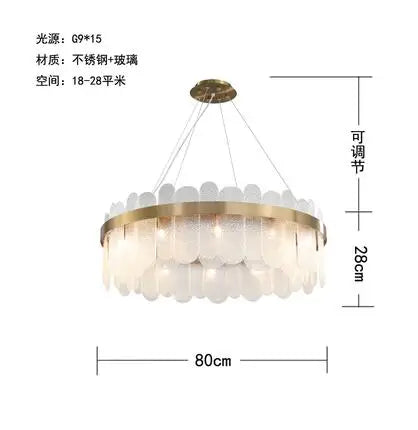 Axyaa Nordic Smoke Grey Glass Chandelier Pendant Light for Living Room, Bedroom, Hotel, Restaurant, Bar