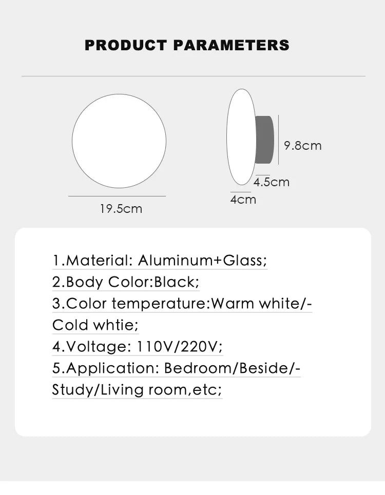 Axyaa Nordic Pebble Glass Designer LED Wall Lamp